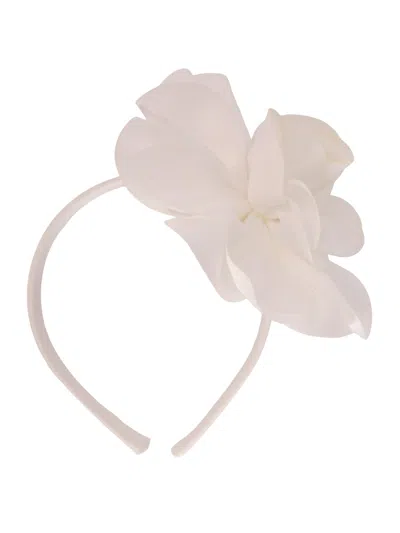 Magil Kids'  Cerchietto Raso Con Fiore In White