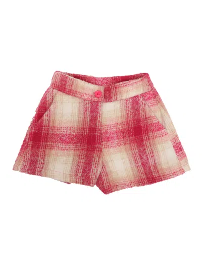 Magil Kids' Checked Shorts In Fuchsia