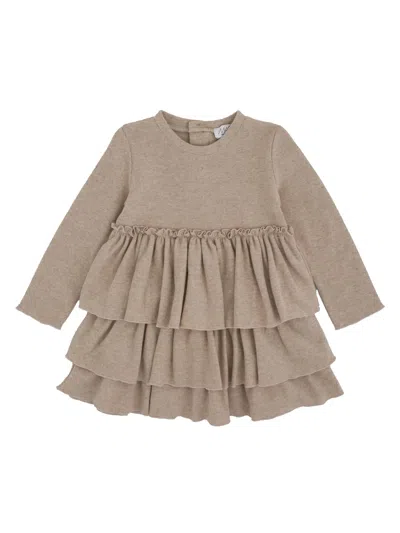 Magil Kids' Cotton-cashmere Tiered Dress In Neutral
