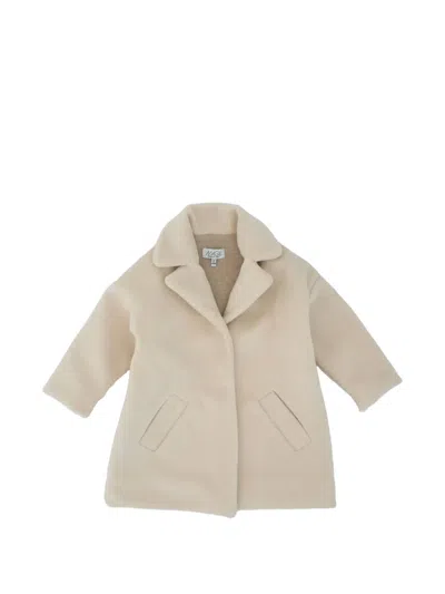 Magil Kids' Embroidered Notched-lapel Coat In Neutrals