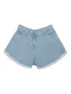 Magil Frayed-hem Denim Shorts In Blue