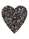 Magil Glittered Heart Brooch In Black