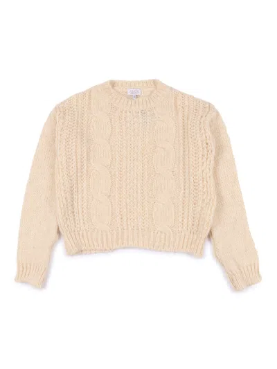 Magil Kids'  Maglione A Trecce Panna In Neutral