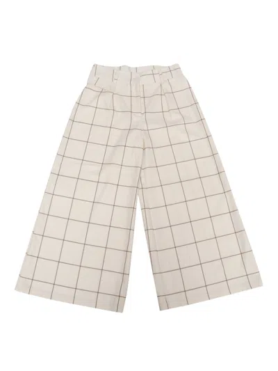Magil Pantalone Palazzo Quadro Panna/beige In White