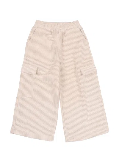 Magil Pantalone Velluto A Coste Con Tasconi In White