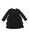 Magil Ruffled Milano Stitching Dress In Black
