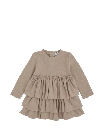 Magil Kids' Ruffled Tiered Dress In Neutrals