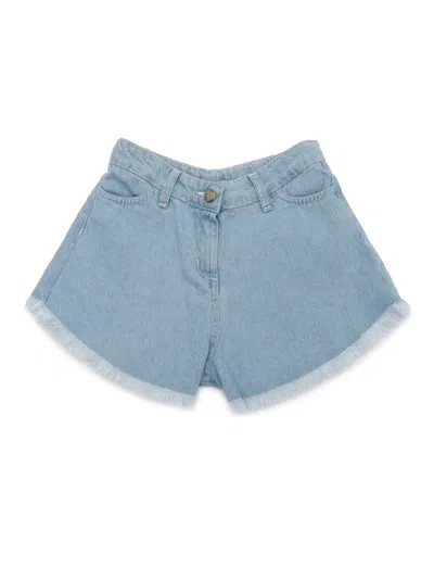 Magil Kids'  Shorts Denim Azzurro In Blue