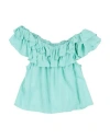 Magil Babies'  Toddler Girl Top Turquoise Size 4 Viscose In Blue