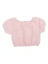 Magil Vichy Gingham Puff-sleeve Top In Multi