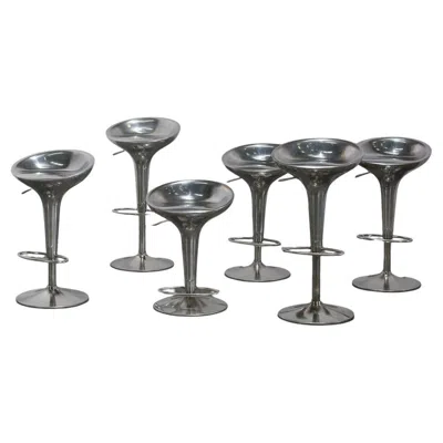 Pre-owned Magis Al Bombo Stools, Set Of Six In Gray