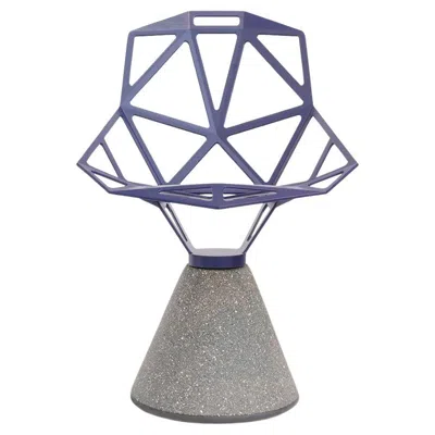 Pre-owned Magis Chair  Chair_one - Natural Concrete Base & Purple Aluminium Seat
