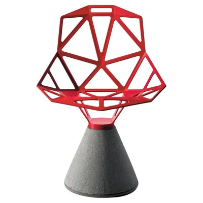 Pre-owned Magis Chair  Chair_one - Natural Concrete Base & Red Aluminium Seat