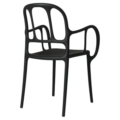 Pre-owned Magis Milà Chair With Arms By Jaime Hayón - Black - Set Of 4 Chairs