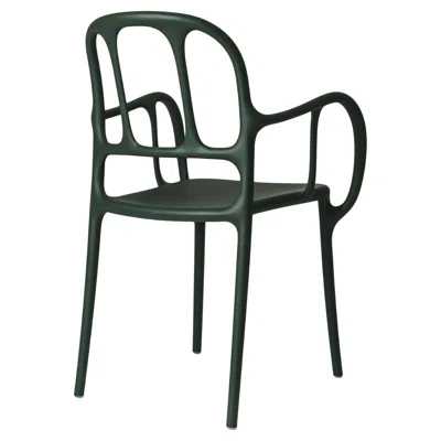 Pre-owned Magis Milà Chair With Arms By Jaime Hayón - Dark Green - Set Of 4 Chairs