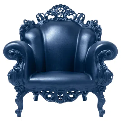 Pre-owned Magis Proust Italian Postmodern Outdoor Armchair By Alessandro Mendini, Blue