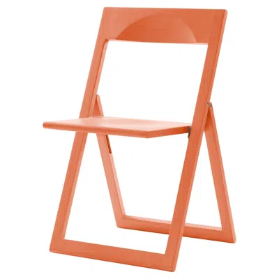 Pre-owned Magis Set Of 2  Aviva Folding Chairs By Marc Berthier In Coral Red Stained Beech