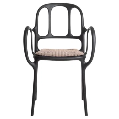 Pre-owned Magis Set Of 4  Milà Chair With Arms / Jaime Hayón Black With Cushion Seat