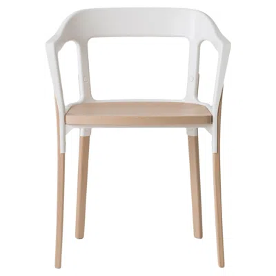 Pre-owned Magis Steelwood Chair In Natural/white By Ronan & Erwan Boroullec For  In Brown