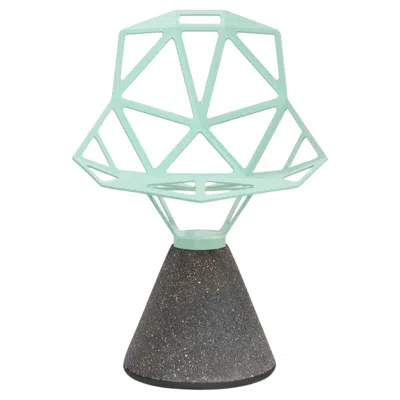 Pre-owned Magis Swivel Chair  Chair_one - Natural Concrete Base & Mint Aluminium Seat In Blue