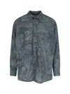 Magliano Casual Shirt With Graphic Print And Front Pocket In Blue