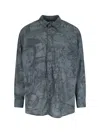 Magliano Casual Shirt With Graphic Print And Front Pocket In Blue