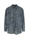 Magliano Casual Shirt With Graphic Print And Front Pocket In Blue