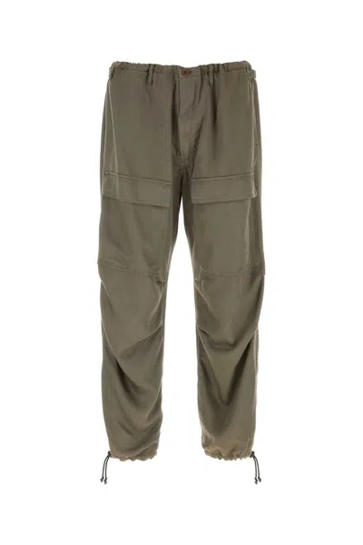 Magliano Lyocell Cargo Trousers Relaxed Fit Zip In Green