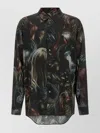 Magliano Wig Motif All-over Print Shirt With Asymmetric Hem In Multi