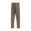 Magliano Elastic Waistband Cuffed Hem Trousers In Brown