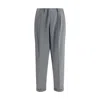 Magliano Pleated Elastic Waist Trousers With Back Pocket In Gray
