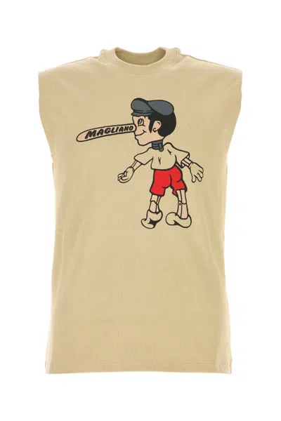 Magliano Beige Cotton Blend Mascotte Tank Top In Multicolor