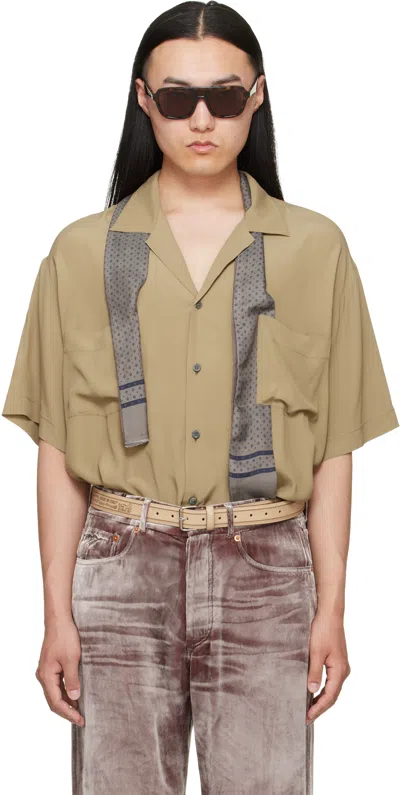 Magliano Beige Pasolini Short Sleeve Shirt In Brown