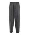 Magliano Pleated Elastic Waist Trousers With Back Pocket In Black