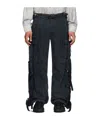 Magliano Black Strap Cargo Pants In Black