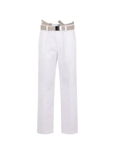 Magliano Belted Casual Pants In White