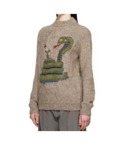 Magliano Brown Biscia Sweater In 32 Ecru