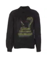 Magliano Embroidered Graphic Knitted Sweater Long Sleeves In Black