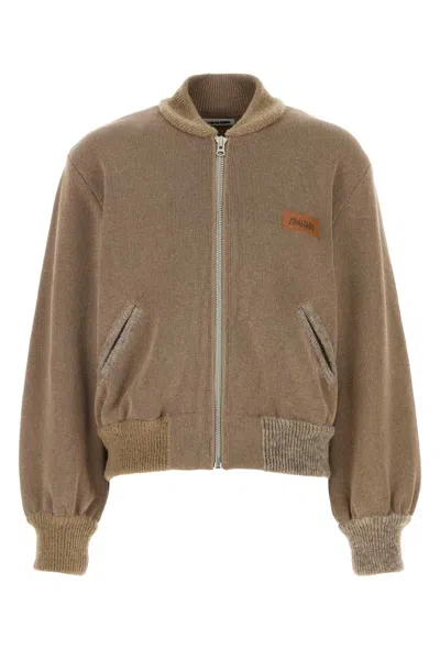 Magliano Biscuit Cotton Blend Bomber Jacket In Brown