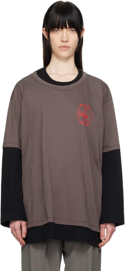 MAGLIANO BLACK & BROWN TRAUMA LONG SLEEVE T-SHIRT
