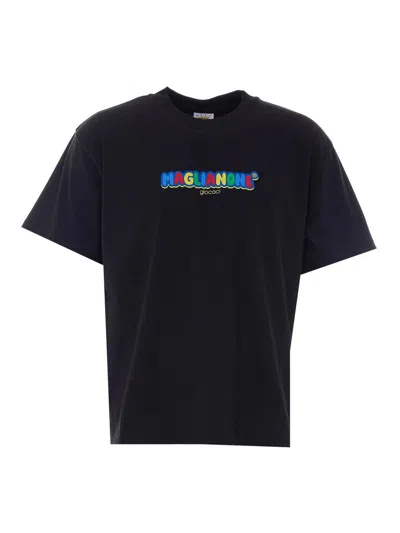Magliano Logo Print Short Sleeve T-shirt In Animal Print
