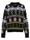 Magliano Festive Crew Neck Sweater With Graphic Motifs In Black