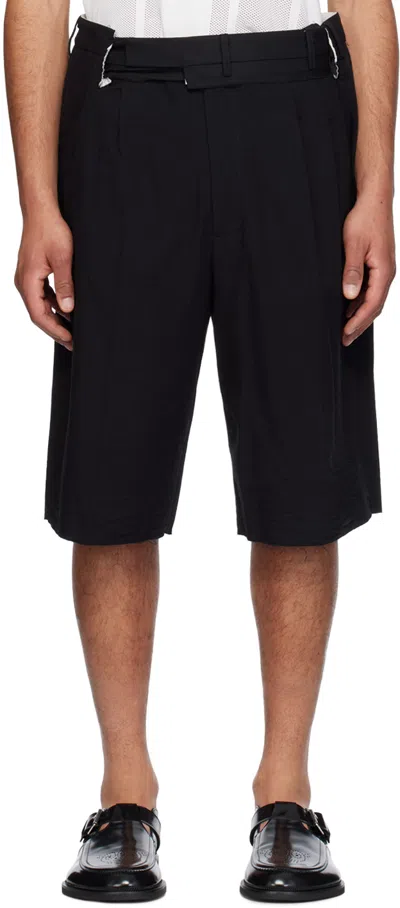 Magliano Black Raw Edge Shorts In 9 Black