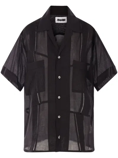 Magliano Broken Guayabera Shirt In Black