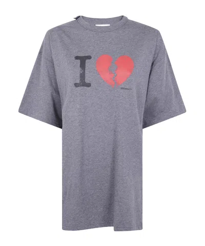 Magliano Broken-heart Graphic T-shirt In Gray