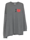Magliano Broken-heart Print Long-sleeved T-shirt In Gray