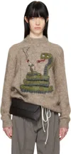 Magliano Brown Biscia Sweater In 32 Ecru