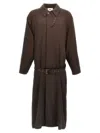 Magliano Sophisticated Waist Belted Coat In Brown