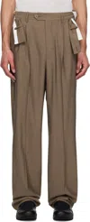 Magliano Brown Link Double Pleats Trouseres In 54