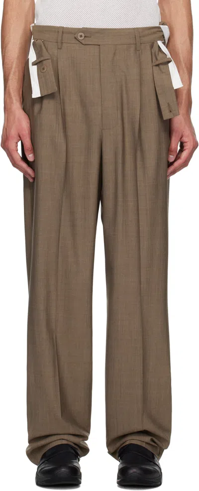 Magliano Brown Link Double Pleats Trouseres In 54